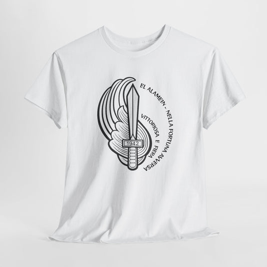 Paracadutisti Folgore El Alamein T-Shirt, Stemma 1942 Pugnale Alato, Design Storico Commemorativo