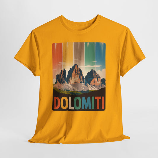 Dolomiti Shirt, Mountain Adventure Unisex Heavy Cotton Tee, Montagna T-shirt, Tre Cime di Lavaredo, Outdoor Hiking Tee
