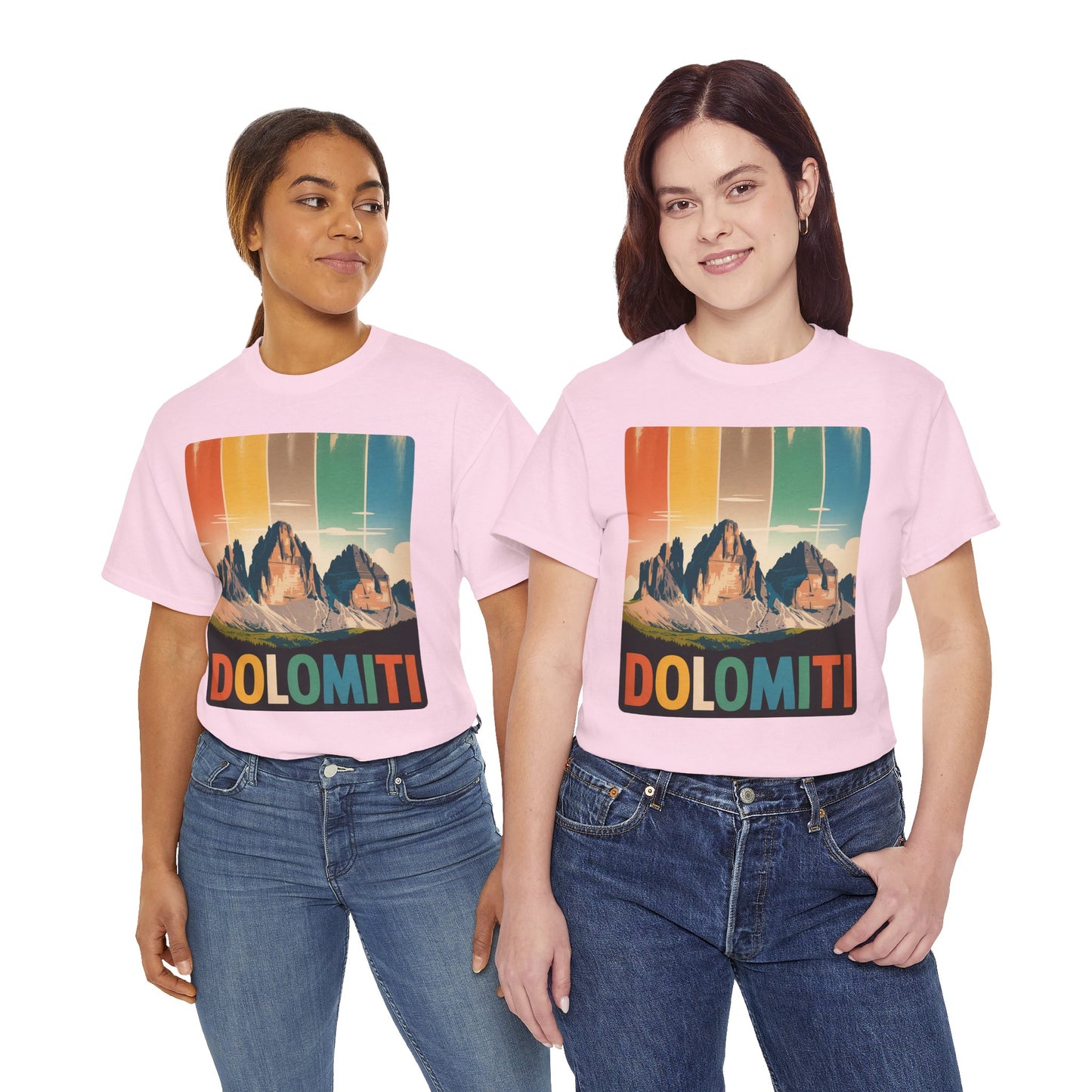 Dolomiti Shirt, Mountain Adventure Unisex Heavy Cotton Tee, Montagna T-shirt, Tre Cime di Lavaredo, Outdoor Hiking Tee