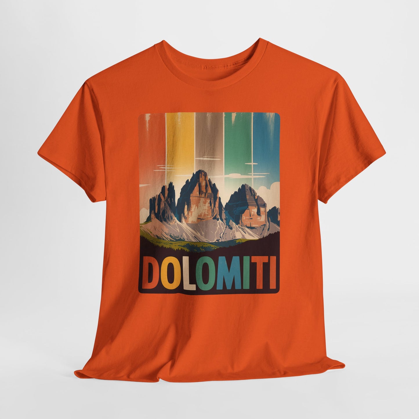 Dolomiti Shirt, Mountain Adventure Unisex Heavy Cotton Tee, Montagna T-shirt, Tre Cime di Lavaredo, Outdoor Hiking Tee
