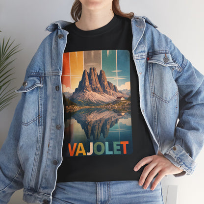 Dolomiti T-shirt, Torri del Vajolet Maglietta, Montagna Alpina Vintage, Paesaggio Lago, Idea Regalo Trekking