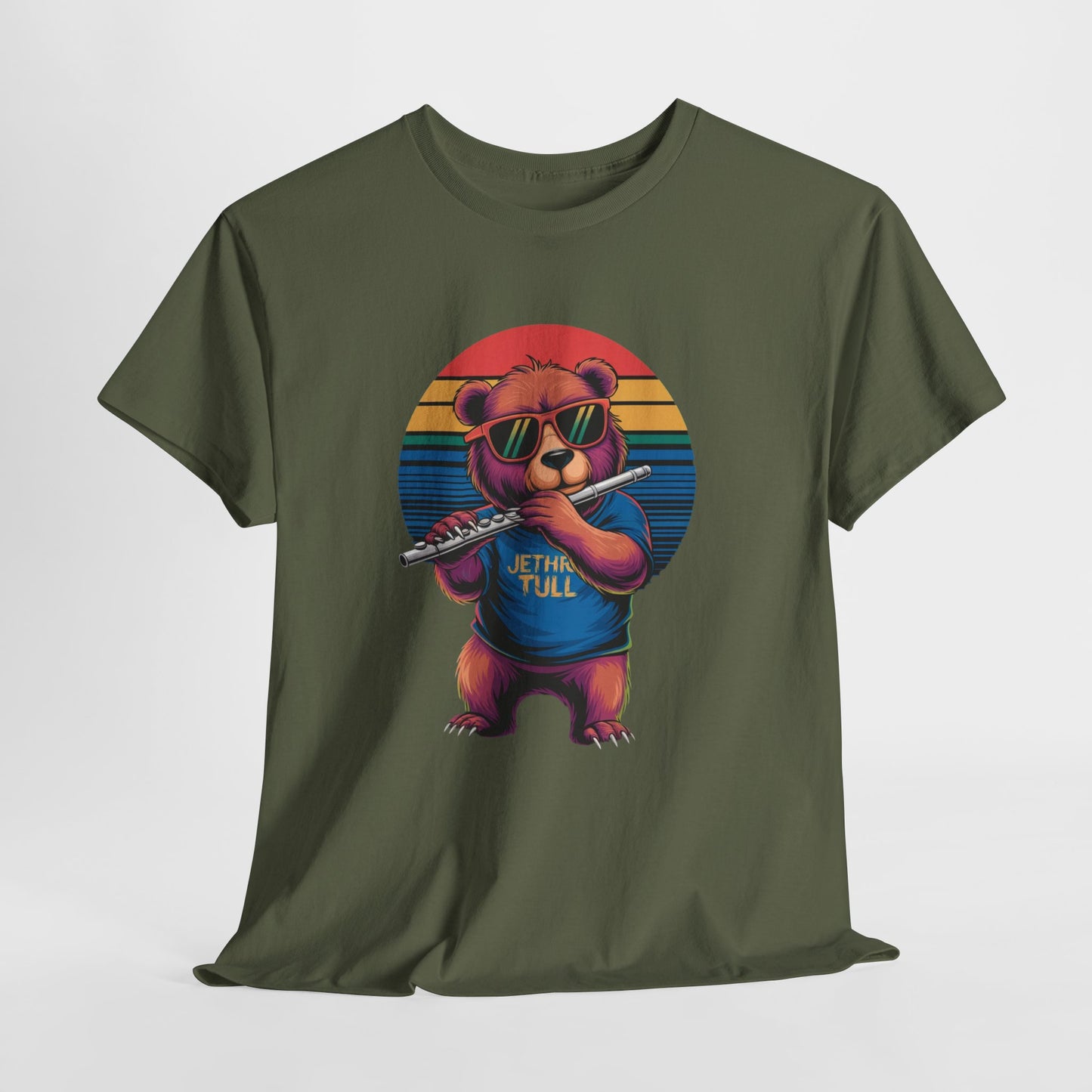 Musician Bear Playing Flute T-Shirt | Flute Lover Graphic Tee