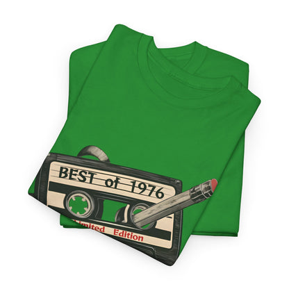 1976 50th Birthday Retro Cassette Tee — Vintage Music Tape Shirt