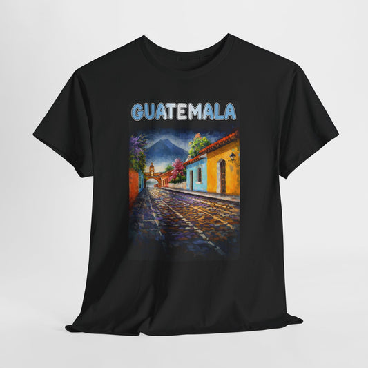 Guatemala Travel T-Shirt Vintage, Antigua Guatemala Street Art Tee, Colorful Landscape Shirt, Gift for Travelers