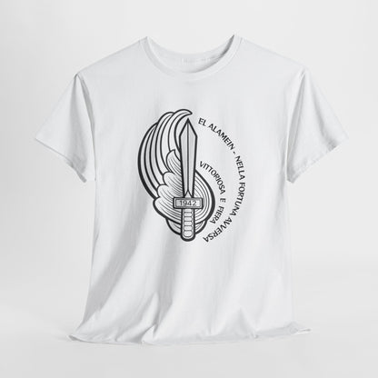 Paracadutisti Folgore El Alamein T-Shirt, Stemma 1942 Pugnale Alato, Design Storico Commemorativo