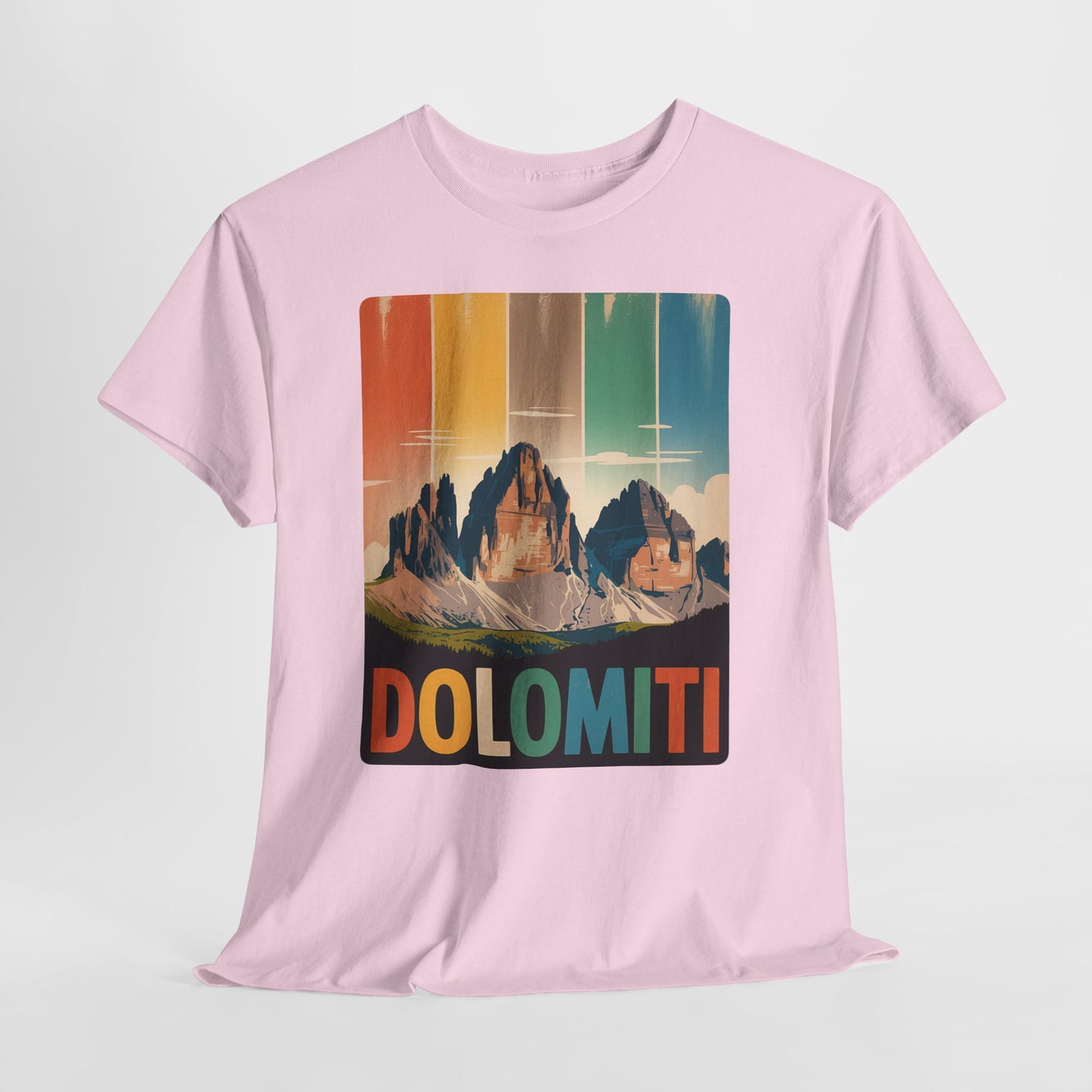 Dolomiti Shirt, Mountain Adventure Unisex Heavy Cotton Tee, Montagna T-shirt, Tre Cime di Lavaredo, Outdoor Hiking Tee