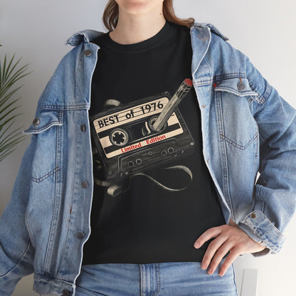 1976 50th Birthday Retro Cassette Tee — Vintage Music Tape Shirt