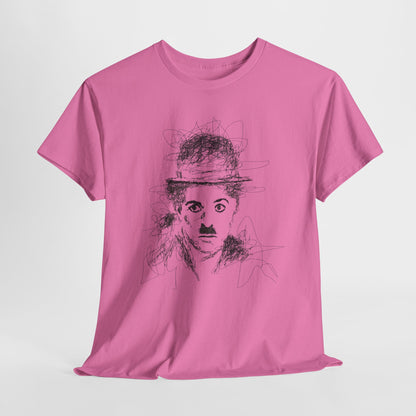 T-shirt Charlie Chaplin, Artistic Character Tee - Unique Graphic Design, Casual Wear, Gift for Artists, Vintage Style, Unisex Fashion