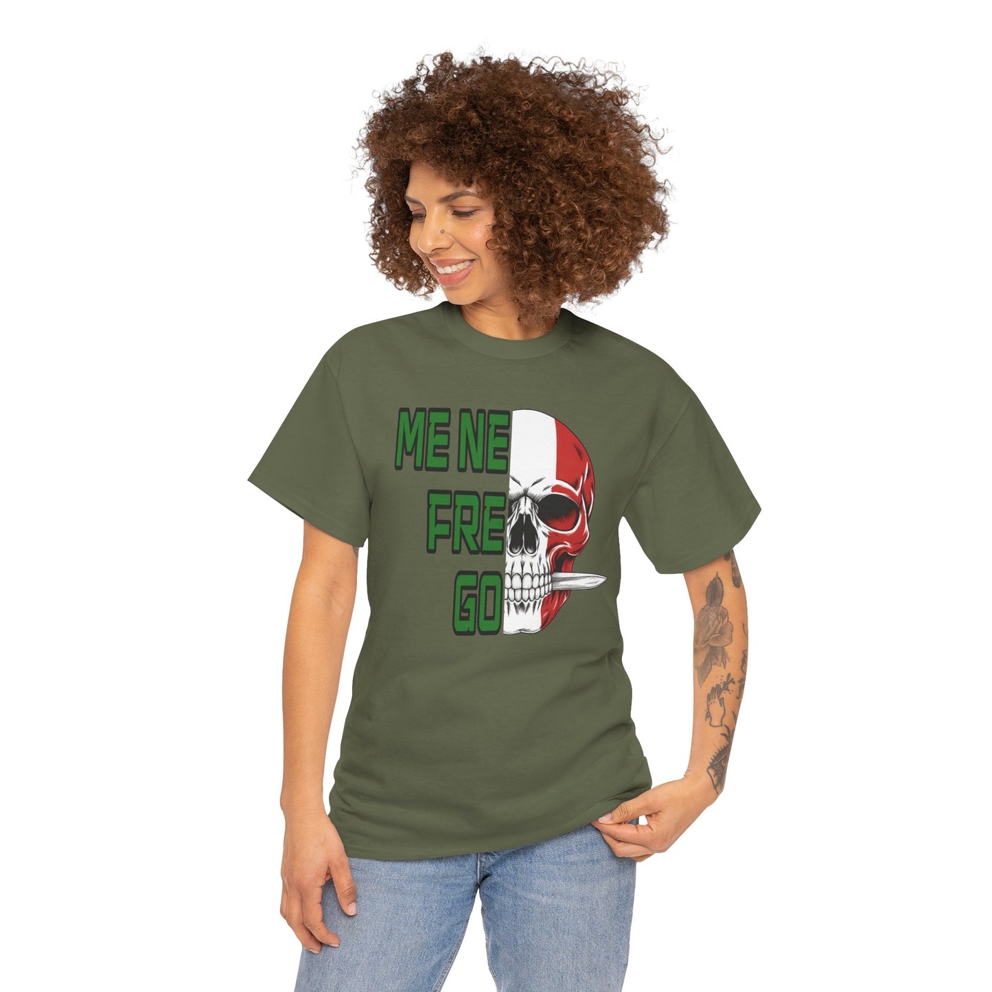 Maglietta Arditi "Me Ne Frego" - T-Shirt Patriottica con Teschio Tricolore