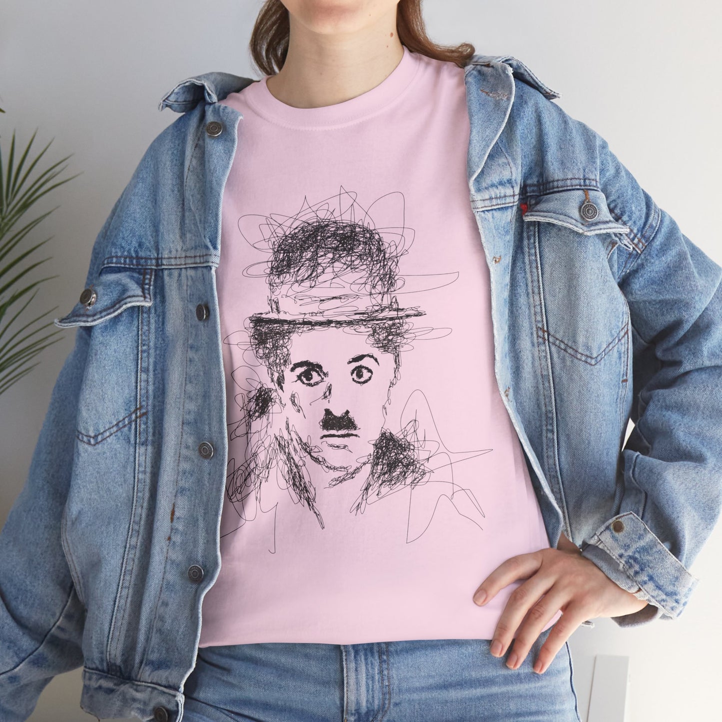 T-shirt Charlie Chaplin, Artistic Character Tee - Unique Graphic Design, Casual Wear, Gift for Artists, Vintage Style, Unisex Fashion