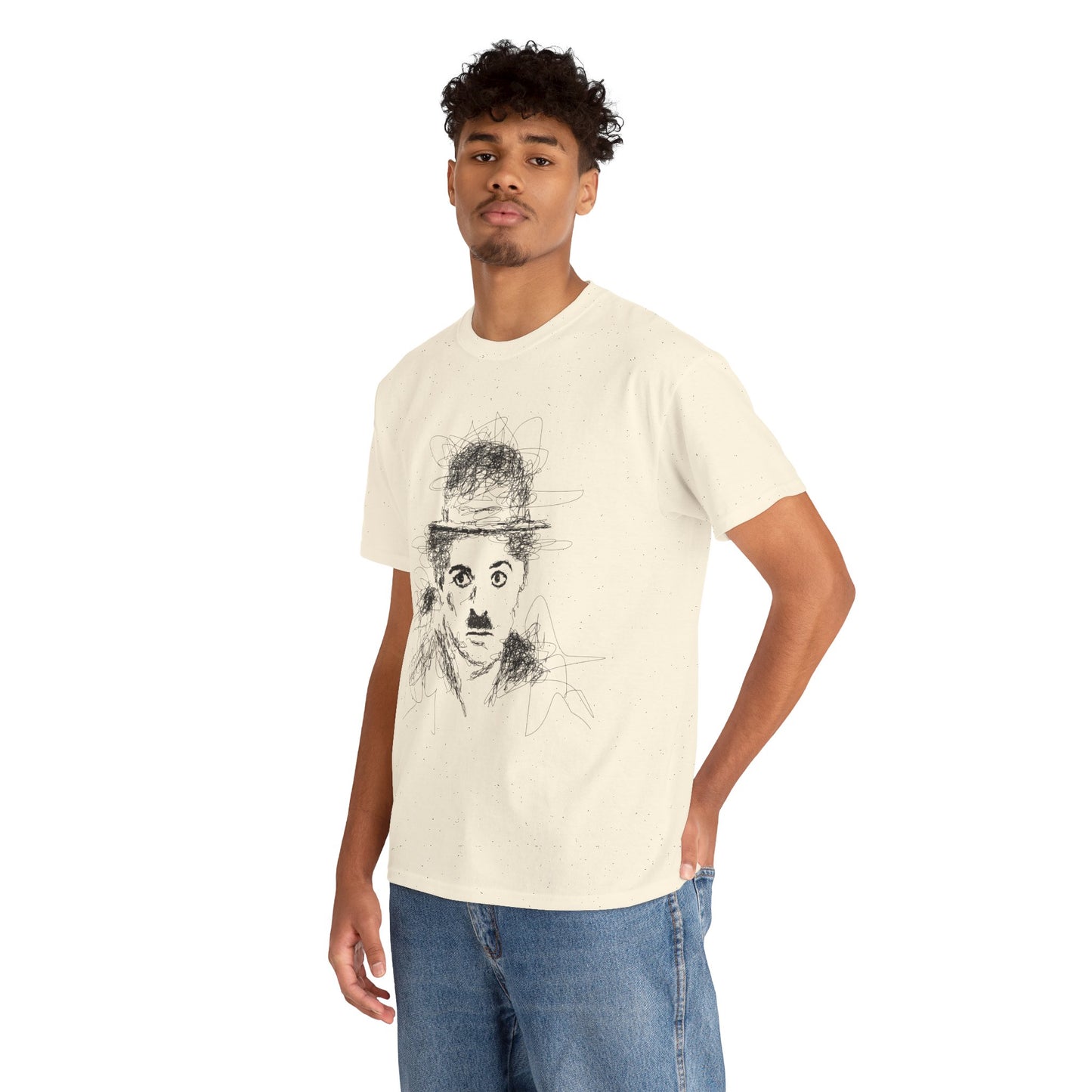 T-shirt Charlie Chaplin, Artistic Character Tee - Unique Graphic Design, Casual Wear, Gift for Artists, Vintage Style, Unisex Fashion