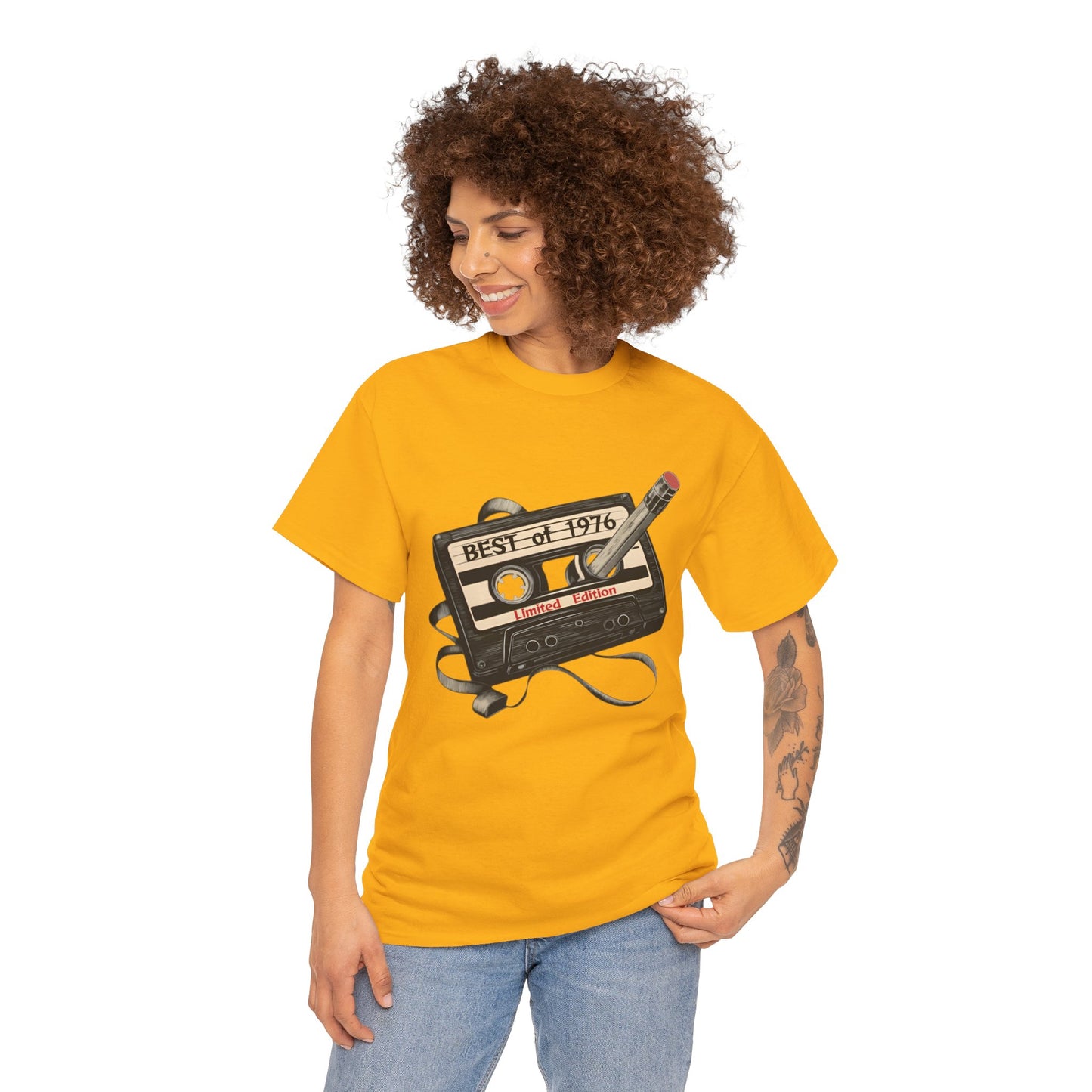 1976 50th Birthday Retro Cassette Tee — Vintage Music Tape Shirt