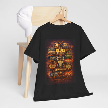 Delta Blues Music Tee | Mississippi Blues Streets, Vintage Blues Shirt
