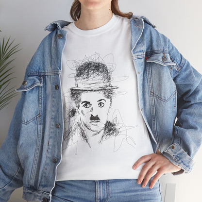 T-shirt Charlie Chaplin, Artistic Character Tee - Unique Graphic Design, Casual Wear, Gift for Artists, Vintage Style, Unisex Fashion