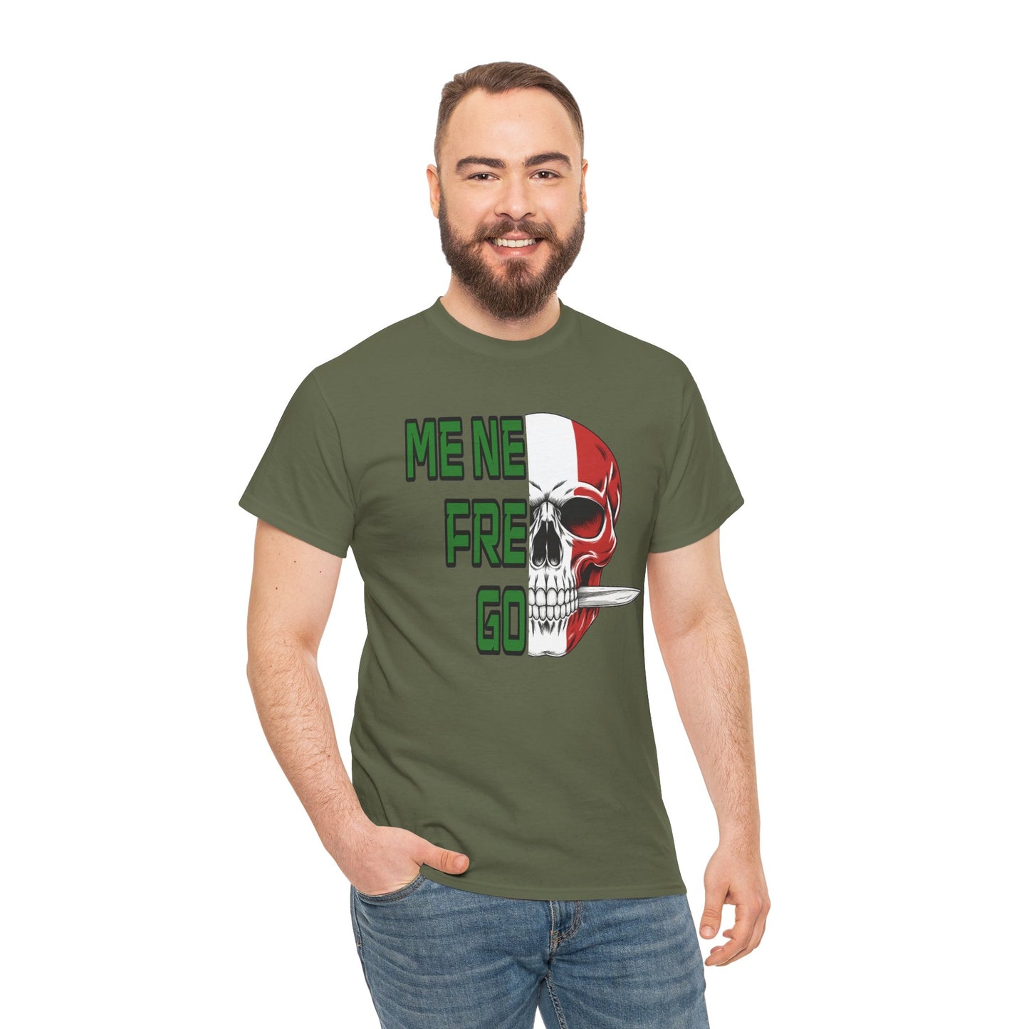 T-Shirt Arditi "Me Ne Frego" | Teschio Tricolore Italiano — Maglietta Militare Vintage
