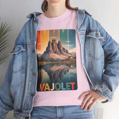 Dolomiti T-shirt, Torri del Vajolet Maglietta, Montagna Alpina Vintage, Paesaggio Lago, Idea Regalo Trekking