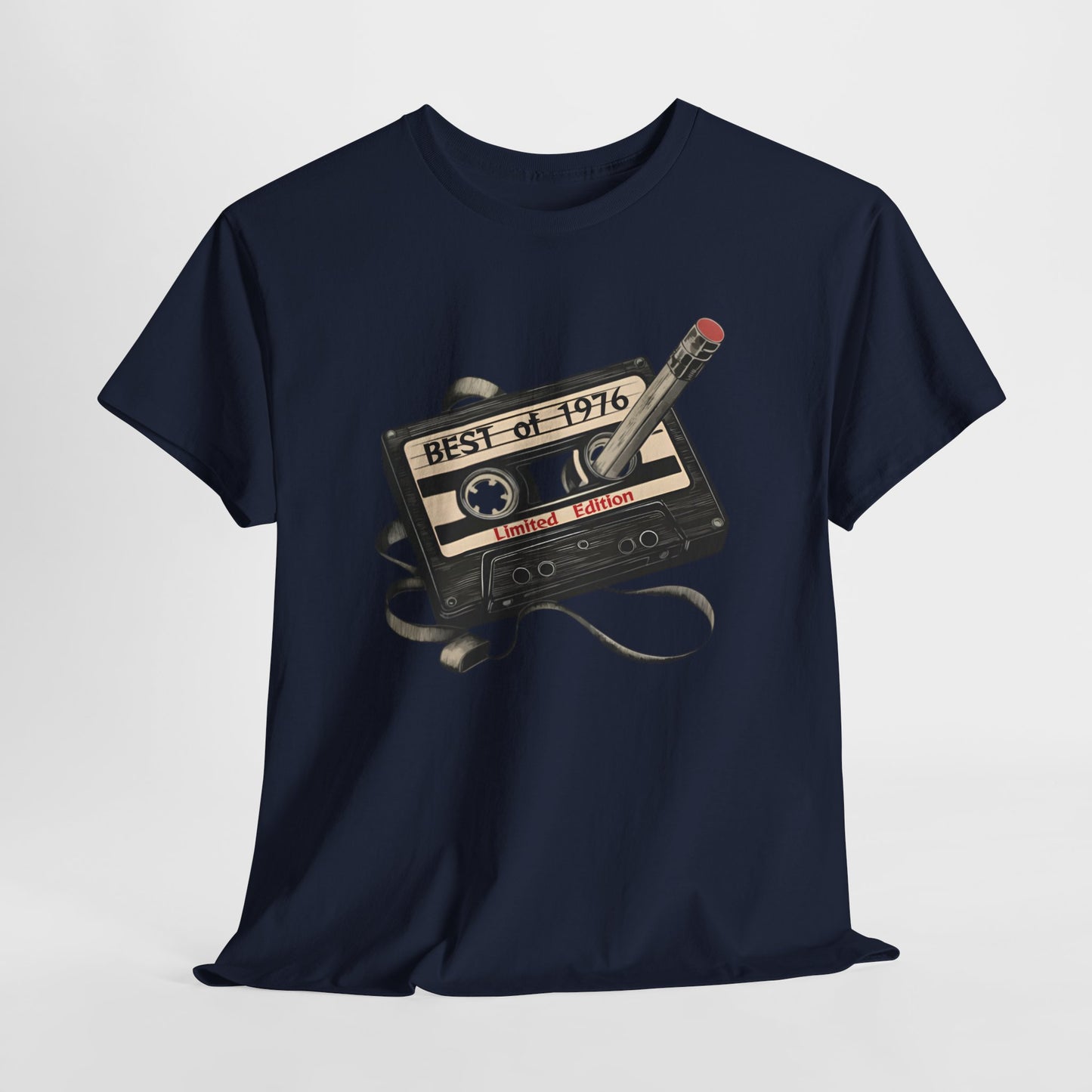 1976 50th Birthday Retro Cassette Tee — Vintage Music Tape Shirt
