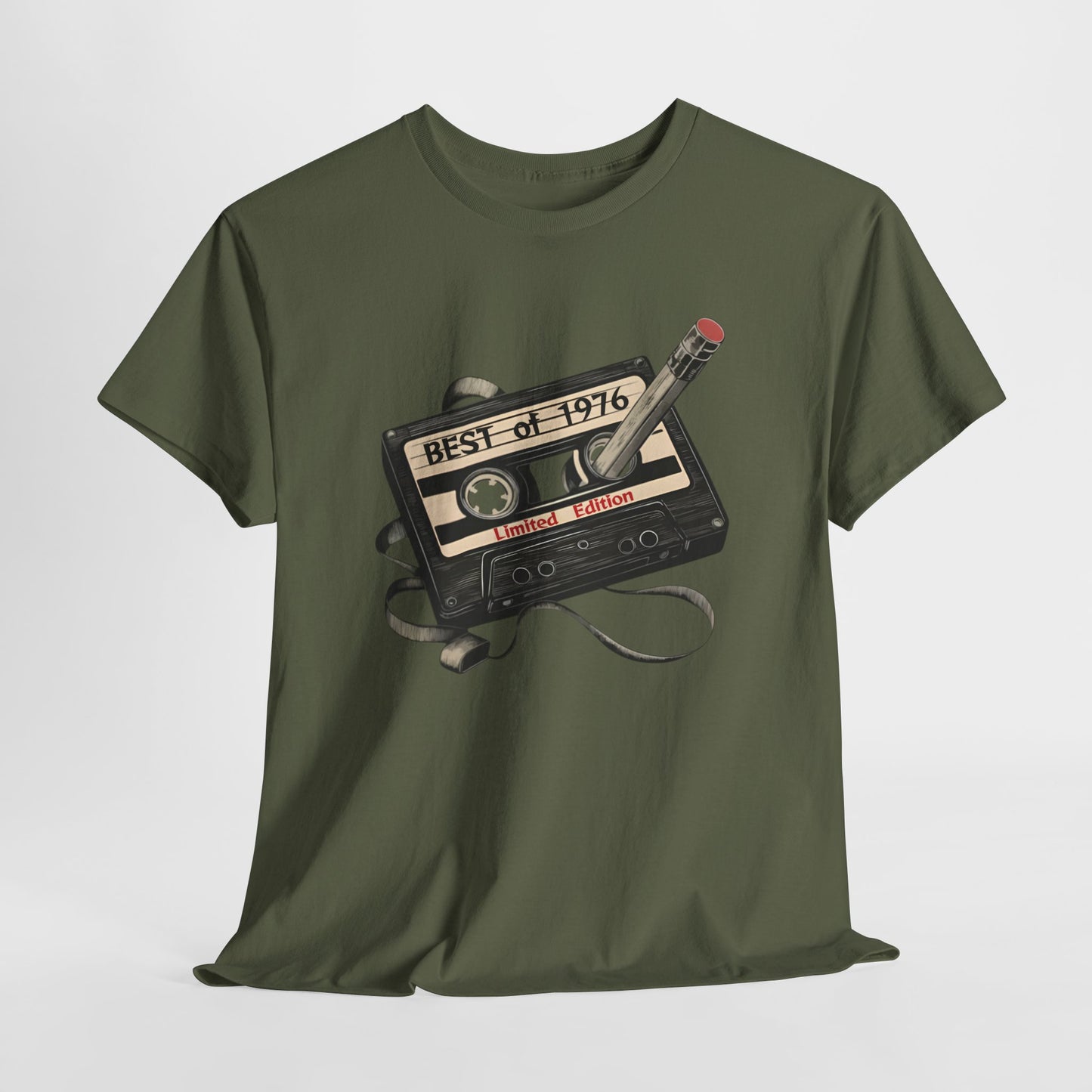 1976 50th Birthday Retro Cassette Tee — Vintage Music Tape Shirt