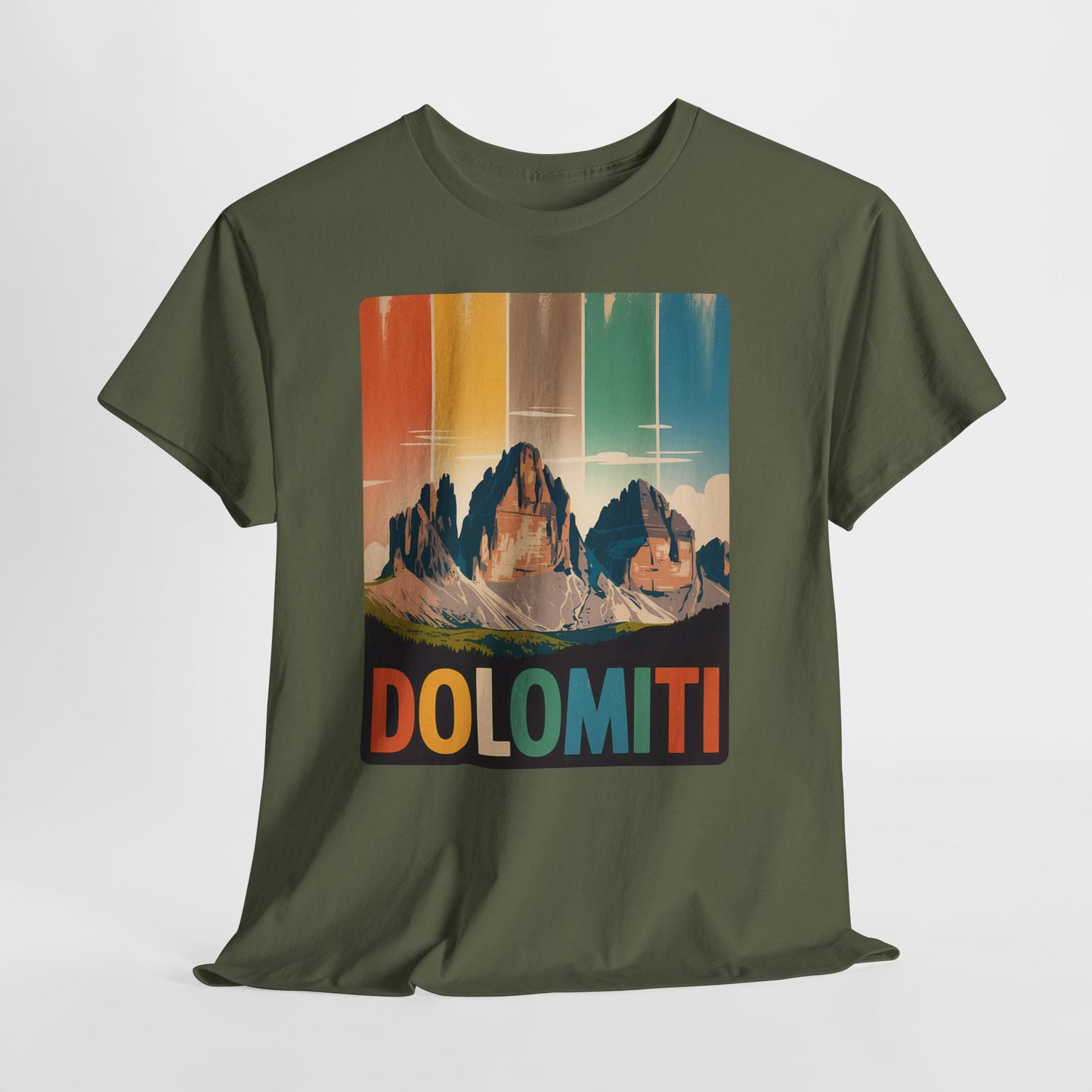 Dolomiti Shirt, Mountain Adventure Unisex Heavy Cotton Tee, Montagna T-shirt, Tre Cime di Lavaredo, Outdoor Hiking Tee