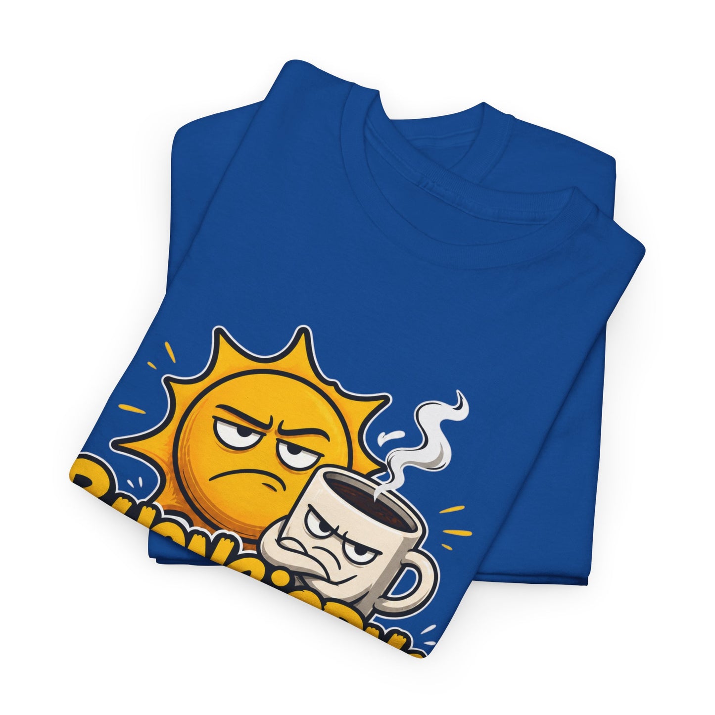 Maglietta Ironica "Buongiorno Un Cazzo" | T-Shirt Divertente con Sole e Caffè | Idea Regalo Uomo Donna