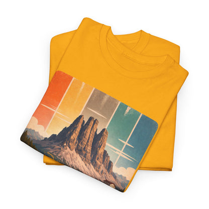 Dolomiti T-shirt, Torri del Vajolet Maglietta, Montagna Alpina Vintage, Paesaggio Lago, Idea Regalo Trekking