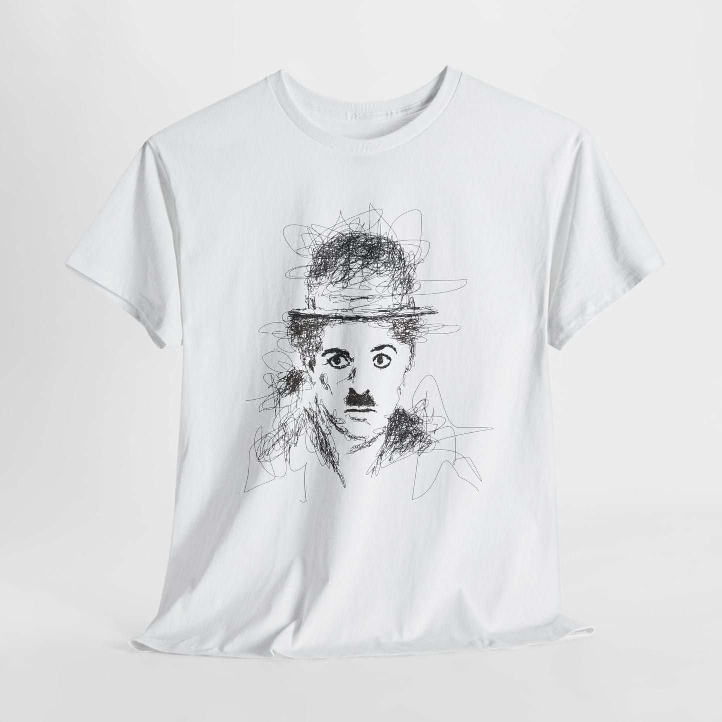 T-shirt Charlie Chaplin, Artistic Character Tee - Unique Graphic Design, Casual Wear, Gift for Artists, Vintage Style, Unisex Fashion
