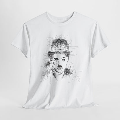 T-shirt Charlie Chaplin, Artistic Character Tee - Unique Graphic Design, Casual Wear, Gift for Artists, Vintage Style, Unisex Fashion