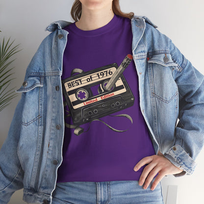 1976 50th Birthday Retro Cassette Tee — Vintage Music Tape Shirt