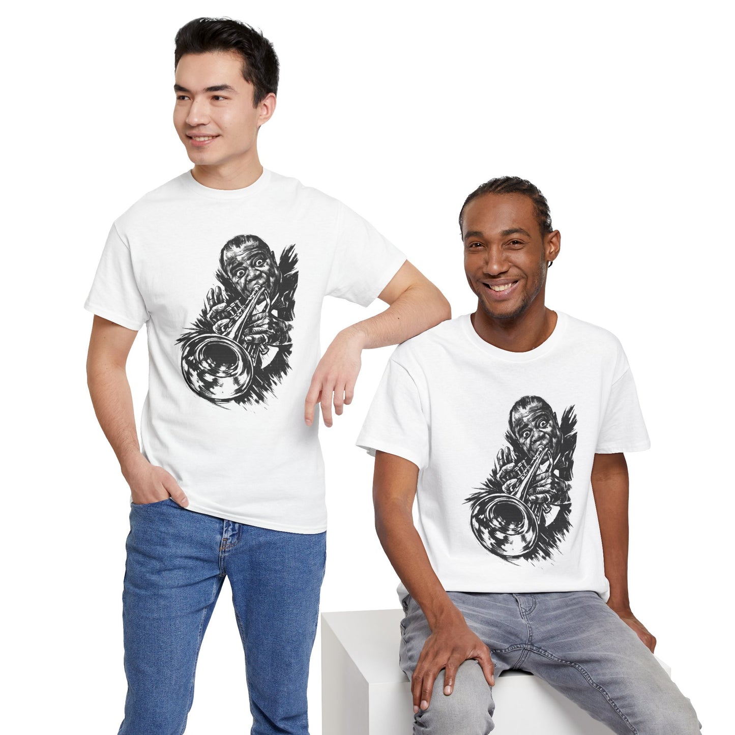 Louis Armstrong Jazz T-Shirt - Maglietta Jazz Tromba | Vintage Jazz Music Tee | Regalo per Amanti del Jazz | Musician Shirt