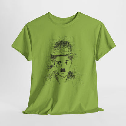 T-shirt Charlie Chaplin, Artistic Character Tee - Unique Graphic Design, Casual Wear, Gift for Artists, Vintage Style, Unisex Fashion