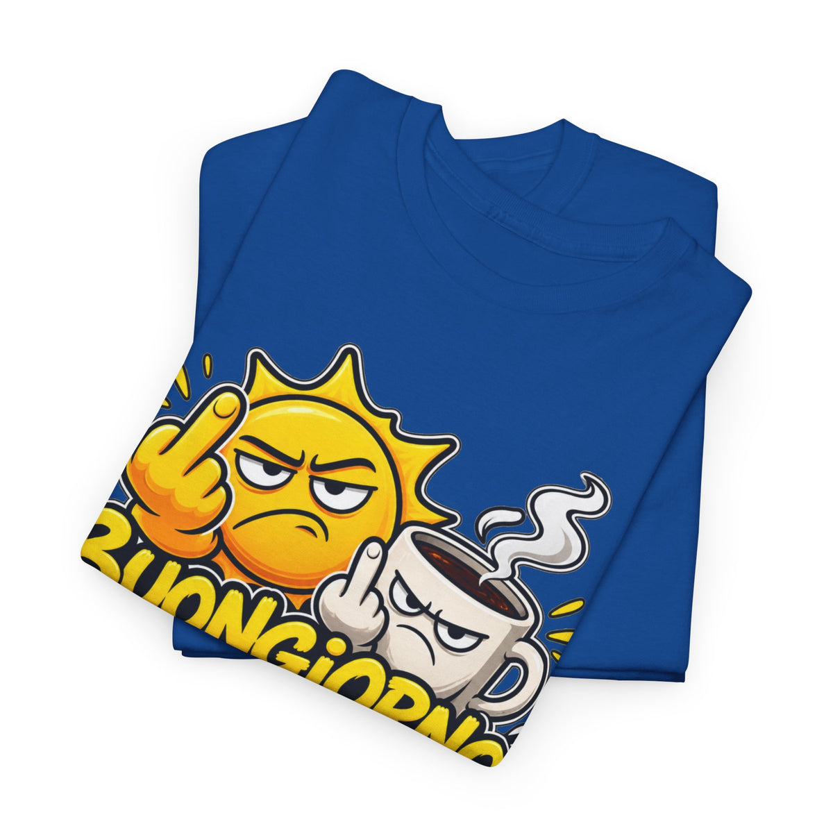 Maglietta Ironica "Buongiorno Un Cazzo" | T-Shirt Divertente Caffè e Sarcasmo