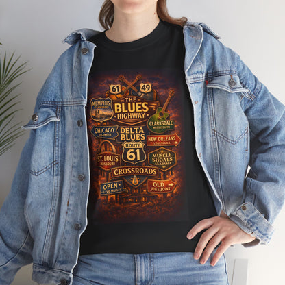 Delta Blues Music Tee | Mississippi Blues Streets, Vintage Blues Shirt