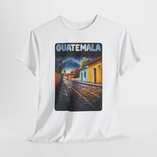 Guatemala Travel T-Shirt Vintage, Antigua Guatemala Street Art Tee, Colorful Landscape Shirt, Gift for Travelers