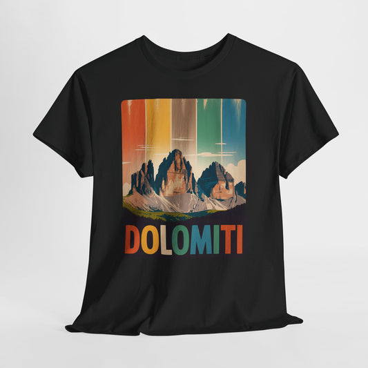 Dolomiti Shirt, Mountain Adventure Unisex Heavy Cotton Tee, Montagna T-shirt, Tre Cime di Lavaredo, Outdoor Hiking Tee