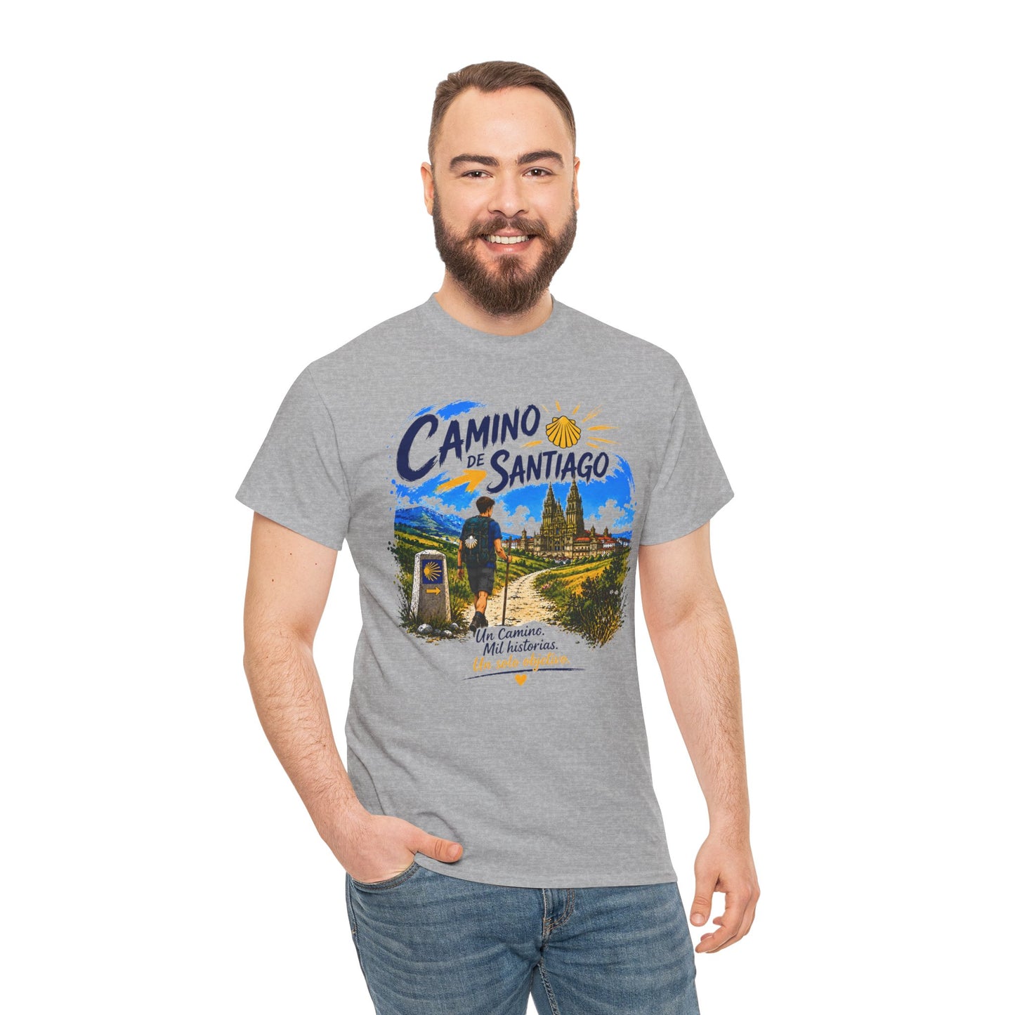Personalized Camino de Santiago Shirt - Choose Male or Female Pilgrim - Retro Camino T-Shirt - El Camino Hiking Gift
