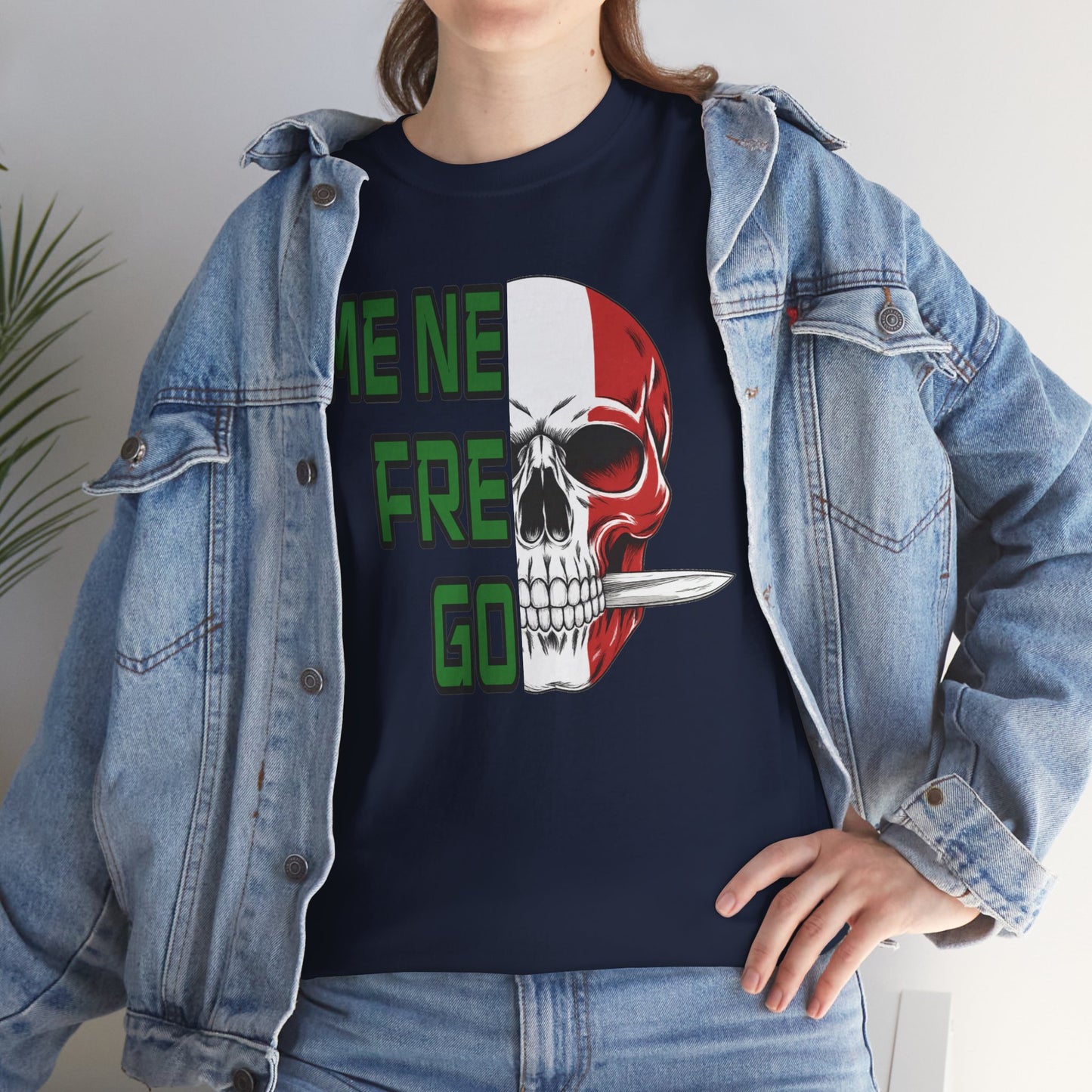 Maglietta Arditi "Me Ne Frego" - T-Shirt Patriottica con Teschio Tricolore