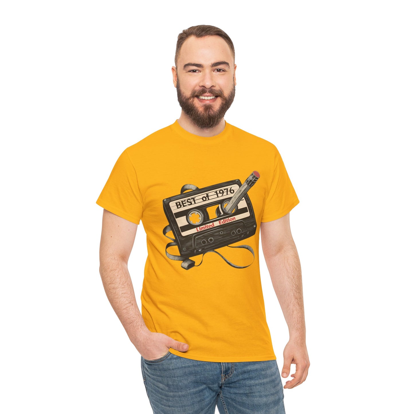 1976 50th Birthday Retro Cassette Tee — Vintage Music Tape Shirt