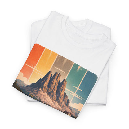 Dolomiti T-shirt, Torri del Vajolet Maglietta, Montagna Alpina Vintage, Paesaggio Lago, Idea Regalo Trekking