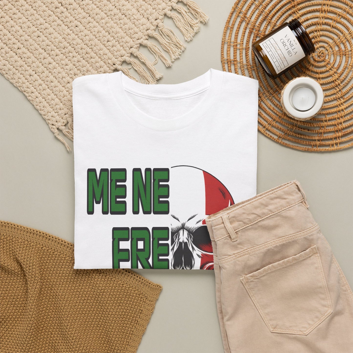 Maglietta Arditi "Me Ne Frego" - T-Shirt Patriottica con Teschio Tricolore