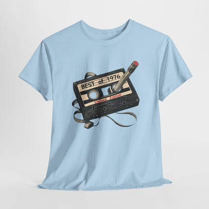 1976 50th Birthday Retro Cassette Tee — Vintage Music Tape Shirt