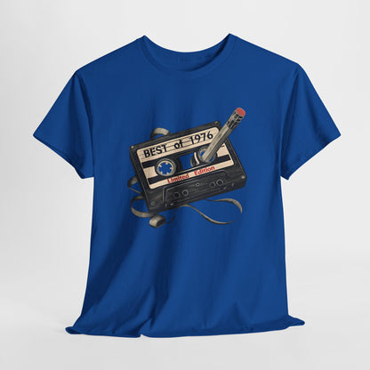 1976 50th Birthday Retro Cassette Tee — Vintage Music Tape Shirt