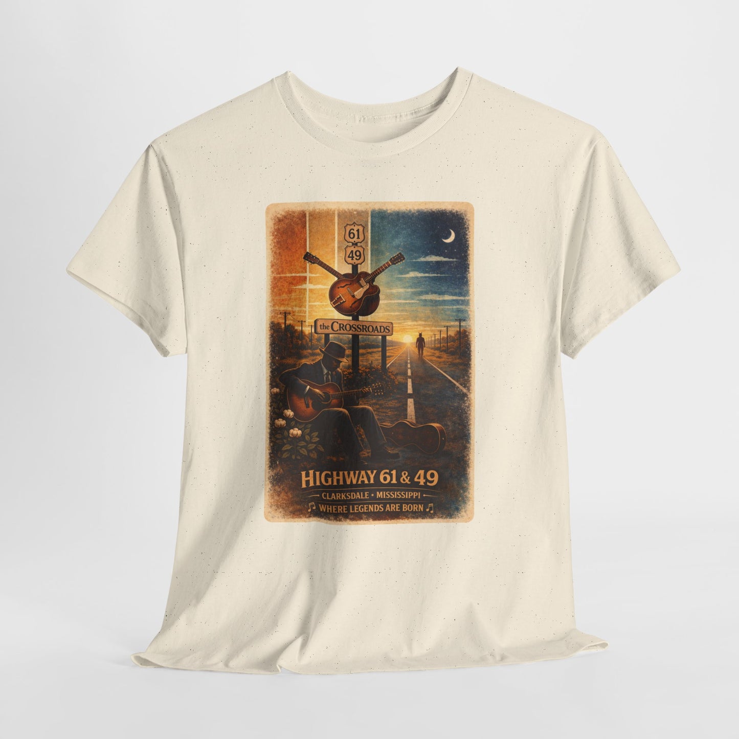 Robert Johnson Crossroads T-Shirt | Delta Blues Mississippi Tee | Route 61 Vintage Guitar Shirt