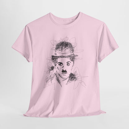 T-shirt Charlie Chaplin, Artistic Character Tee - Unique Graphic Design, Casual Wear, Gift for Artists, Vintage Style, Unisex Fashion