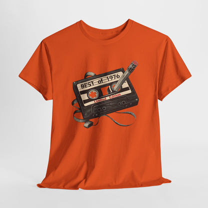 1976 50th Birthday Retro Cassette Tee — Vintage Music Tape Shirt