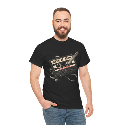 1976 50th Birthday Retro Cassette Tee — Vintage Music Tape Shirt