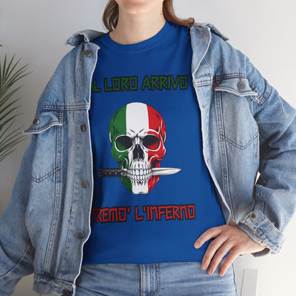 Maglietta Arditi Italiani | T-Shirt Teschio Tricolore Pugnale | Idea Regalo Storia Militare