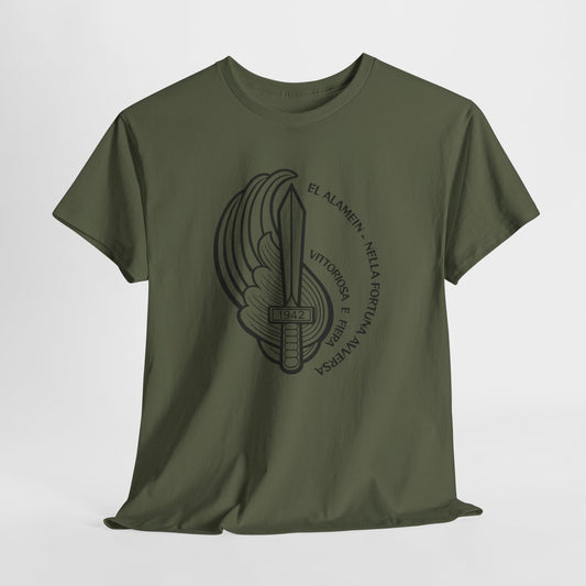 Paracadutisti Folgore El Alamein T-Shirt, Stemma 1942 Pugnale Alato, Design Storico Commemorativo