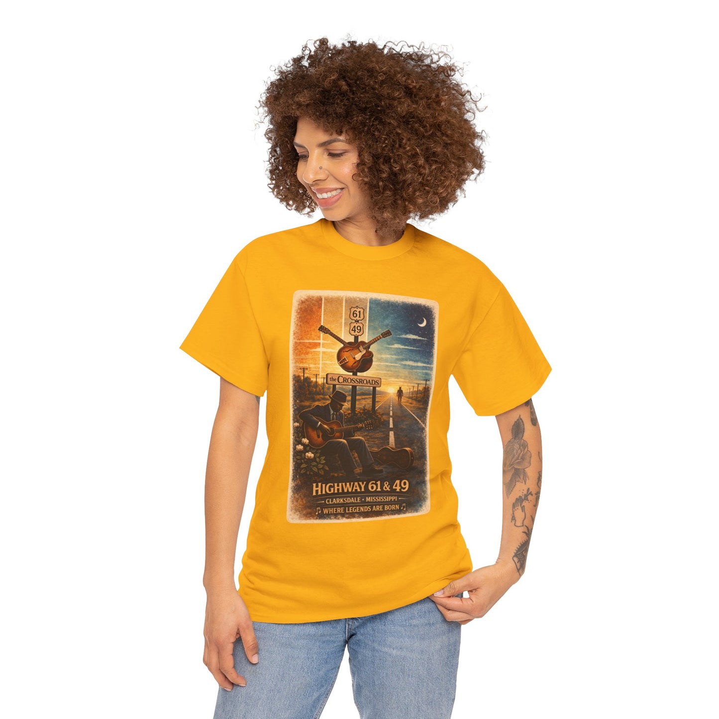 Robert Johnson Crossroads T-Shirt | Delta Blues Mississippi Tee | Route 61 Vintage Guitar Shirt