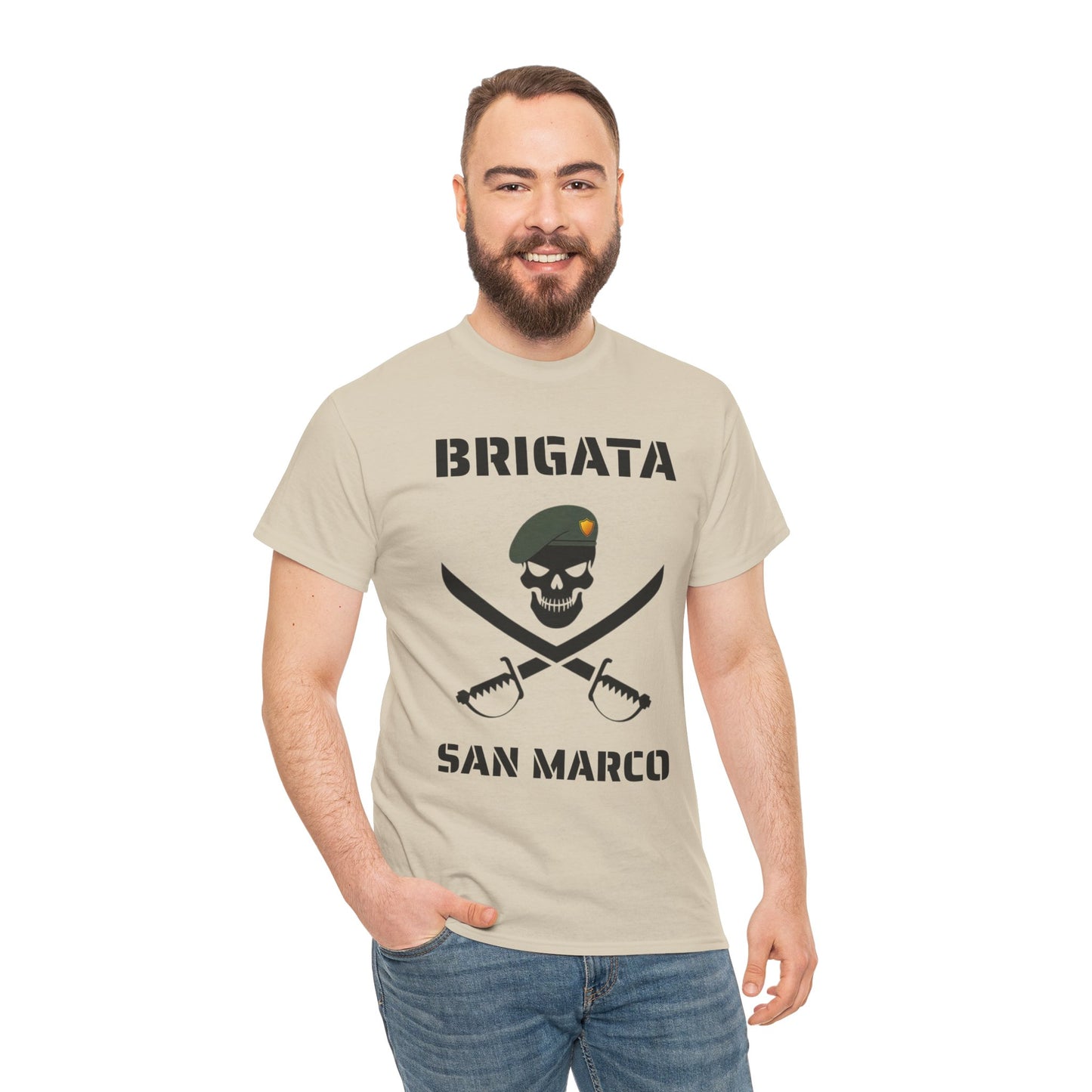 Brigata San Marco Skull T-Shirt — Marina Militare Pirate-Style Tee for Military Fans