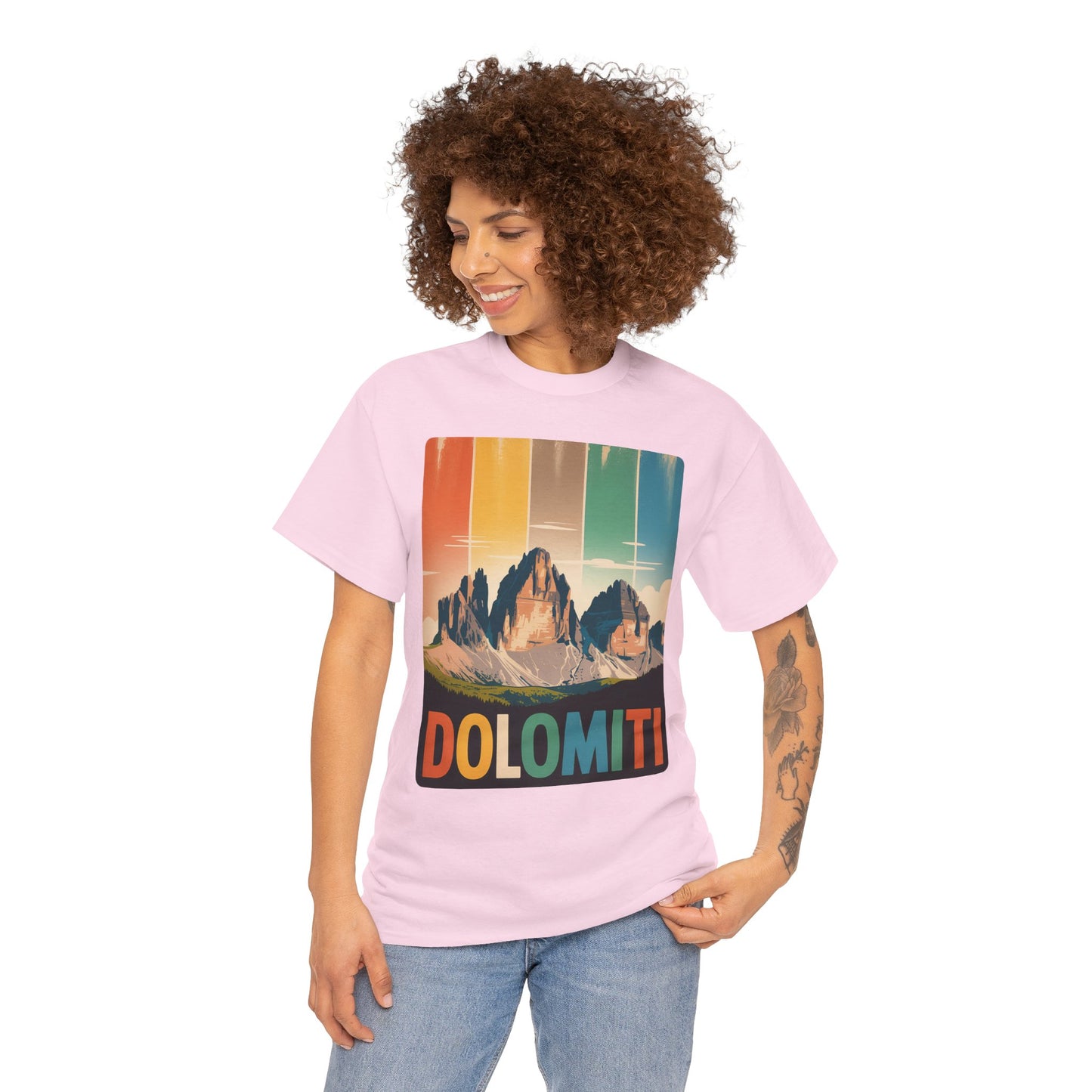 Dolomiti Shirt, Mountain Adventure Unisex Heavy Cotton Tee, Montagna T-shirt, Tre Cime di Lavaredo, Outdoor Hiking Tee